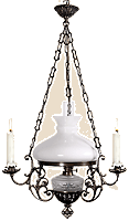 lampa wisząca mosiężna elektryczna może być wykonana jako lampa naftowa